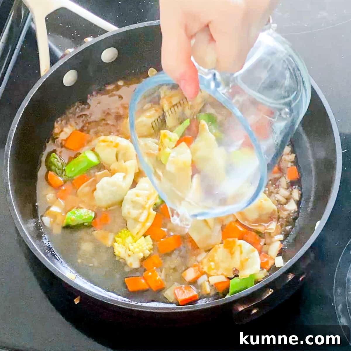 Simmering wontons