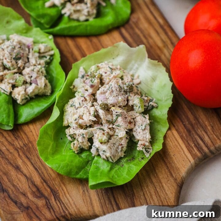 Tuna salad lettuce wrap cups