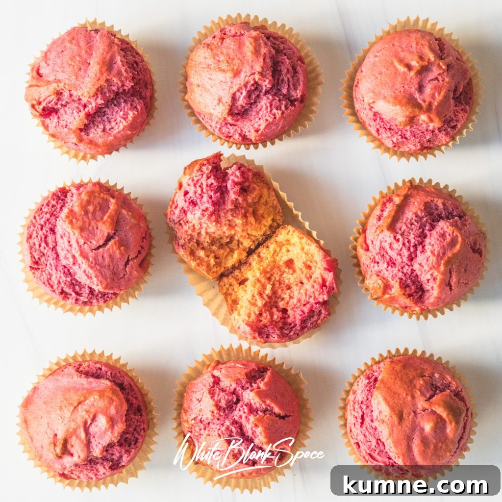 Beet muffins with ombre center