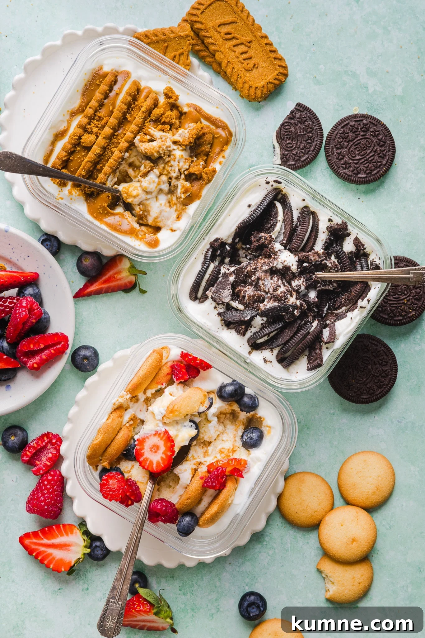 Viral 2 ingredient cheesecakes in glass containers.