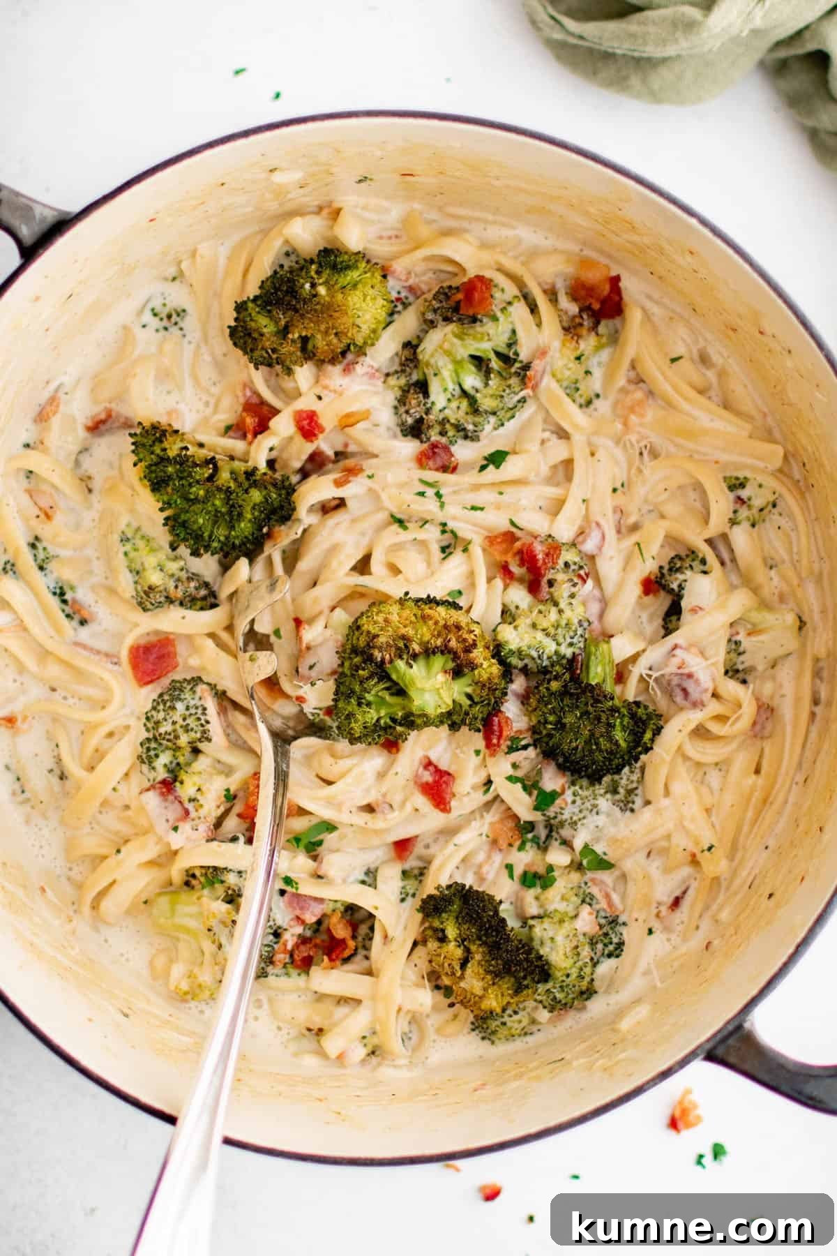 Creamy Bacon and Roasted Broccoli Pasta Recipe 2 creamy bacon roasted broccoli pasta
in a pot