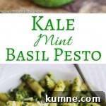 Kale, Mint & Basil Pesto: Bright Herb Pesto Recipe for Pasta 6 Kale Mint Basil Pesto - a summer pesto that's healthy and delicious ~ toss with pasta (hot or cold), add a few spoonfuls to potato salad, or use it on sandwiches and pizza
