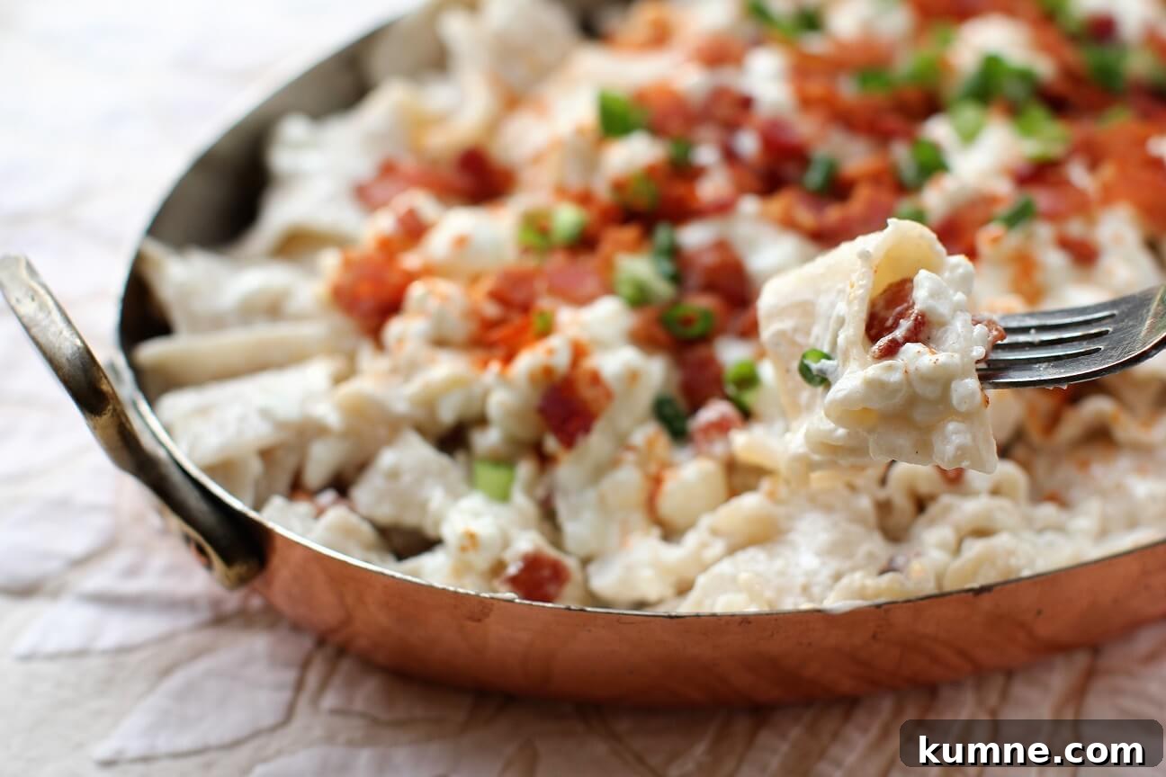 Túrós Csusza Recipe: Traditional Hungarian Cottage Cheese Pasta 6 a forkful of deliciousness going to my mouth