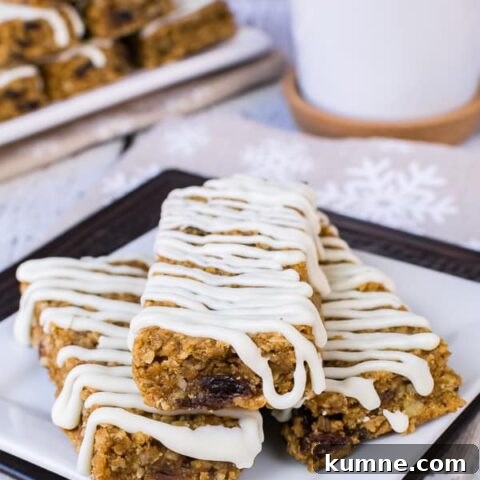 Iced Gingerbread Oatmeal Bars