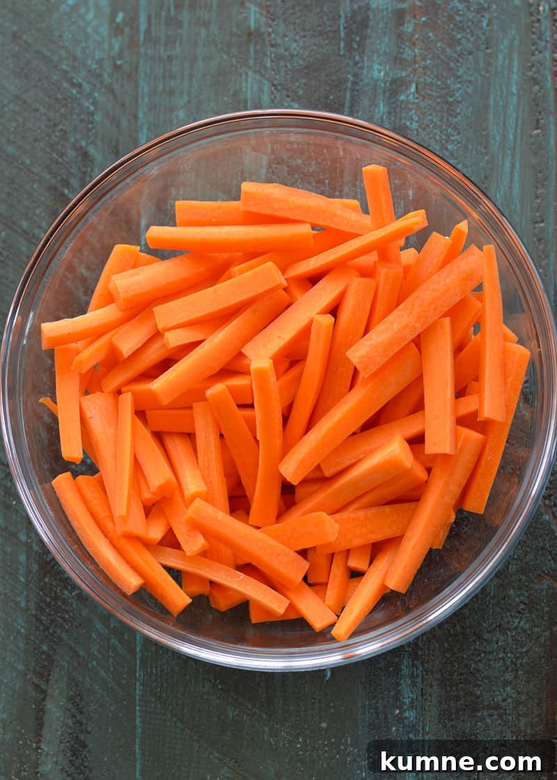 Crispy Air Fryer Carrots with Honey and Garlic 3 Try these Air Fryer Carrots for a healthy side dish ready in about 10 minutes!