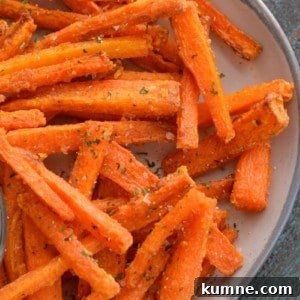 Crispy Air Fryer Carrots with Honey and Garlic 8 Try these Air Fryer Carrots for a healthy side dish ready in about 10 minutes!