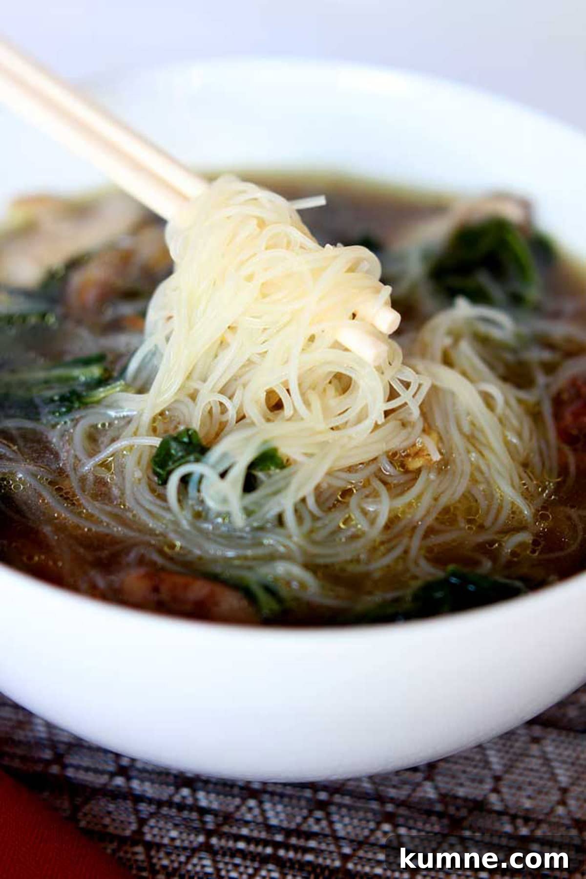 Authentic Asian Chicken Noodle Soup Recipe for Comforting Flavor 13 Bowl of Asian chicken noodle soup.