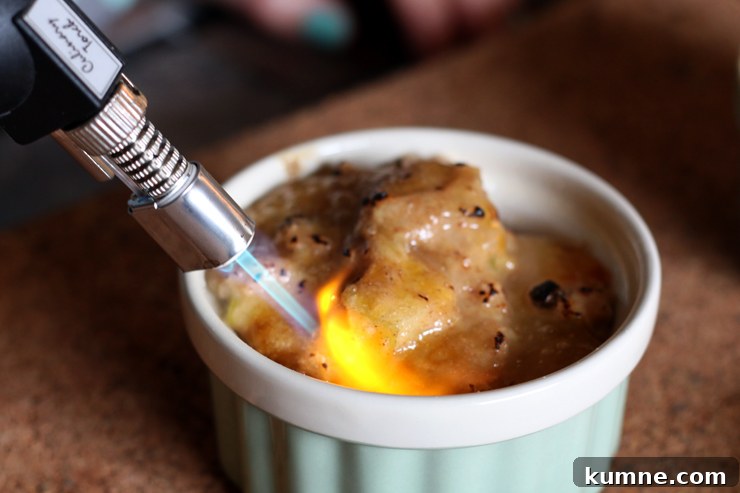 Melting sugar with a torch