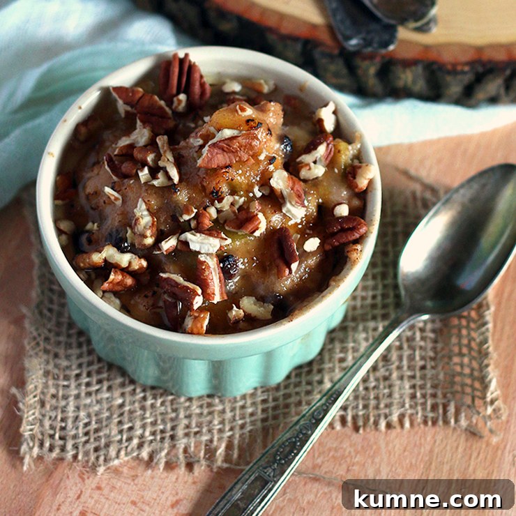 Apple Oatmeal Brûlée with toasted pecans.