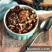 Apple Oatmeal Brûlée with toasted pecans.