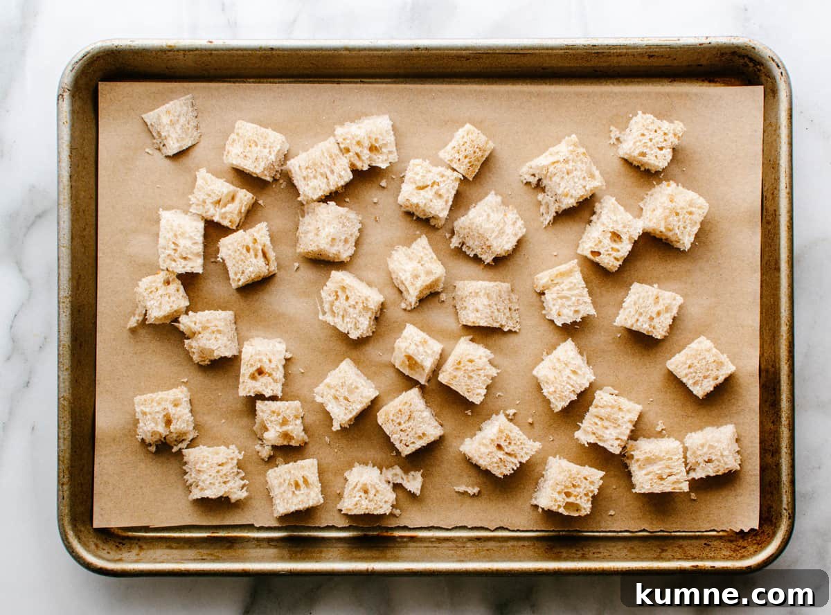 untoasted bread cubes