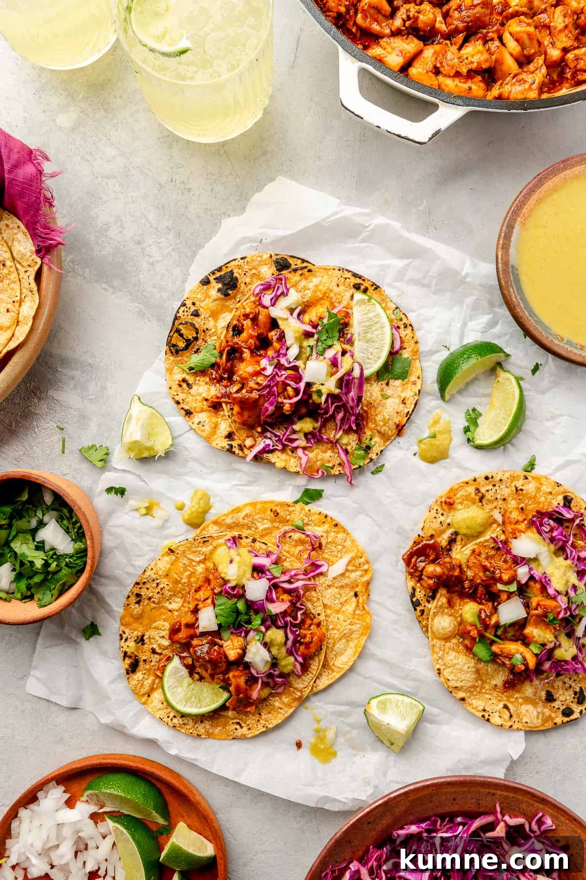 Sticky Chipotle Chicken Tacos with Smoky Lime Slaw 3 Saucy Chipotle Chicken Tacos