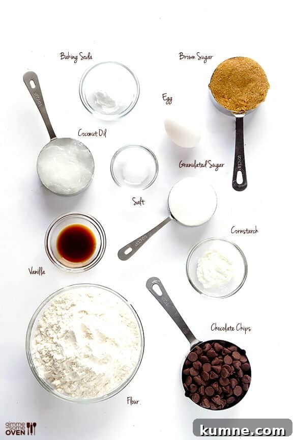 Coconut Oil Chocolate Chip Cookies -- soft, chewy, easy to make, and SO delicious | gimmesomeoven.com #dessert #cookies