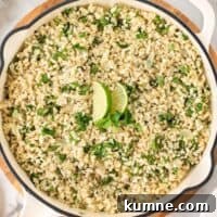 Cilantro Lime Cauliflower Rice Recipe — Zesty Low-Carb Side 14 cilantro lime cauliflower rice in a skillet