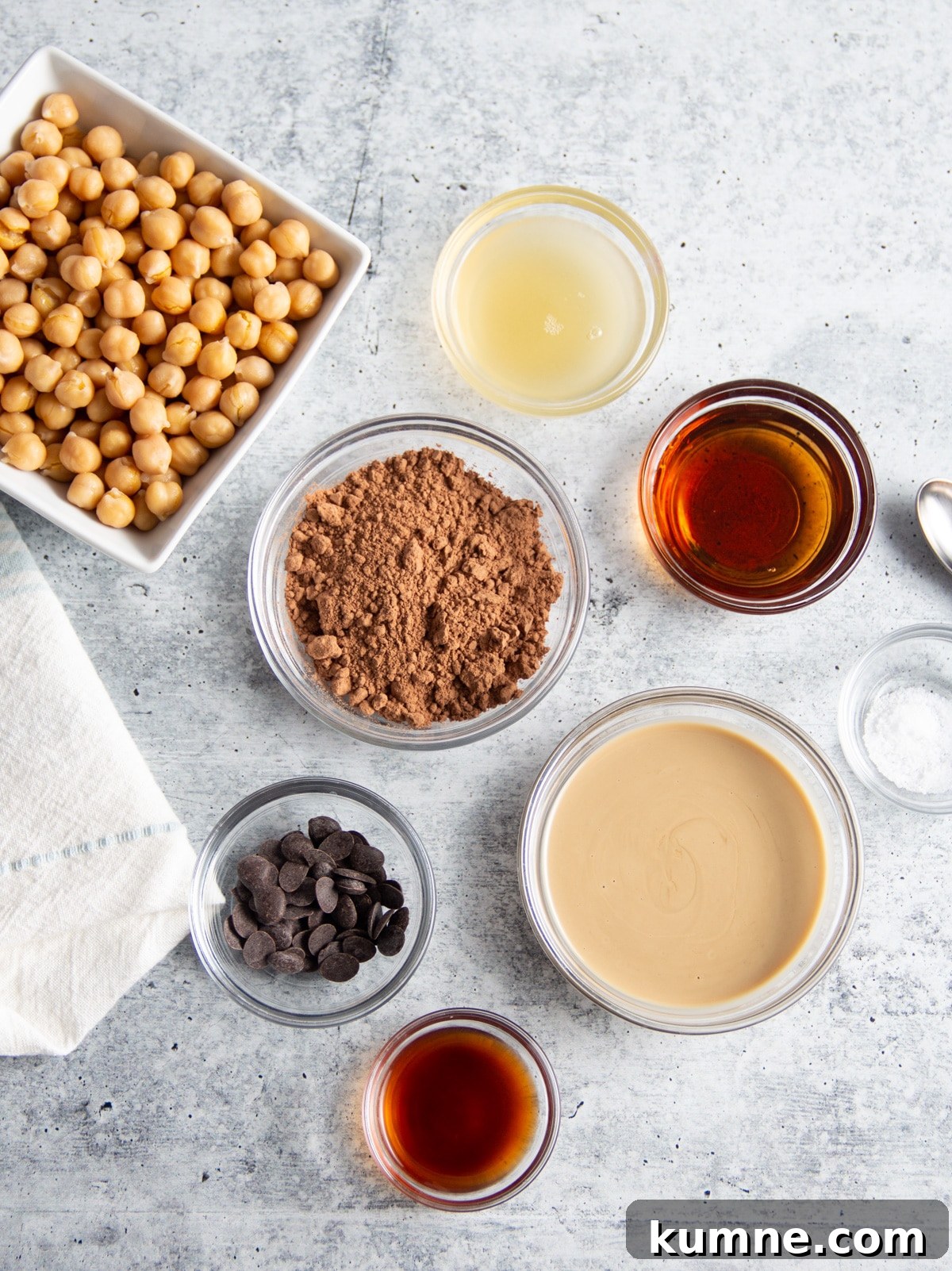 Photo of all individual ingredients in small bowls.