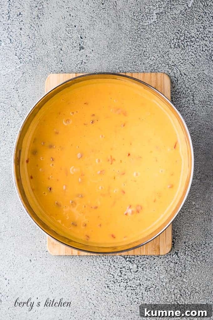 Creamy Instant Pot Cheese Dip Recipe You’ll Love 6 The dip has been stirred and is ready to serve.