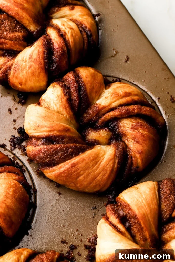 close up of cinnamon knot before it's covered in glaze