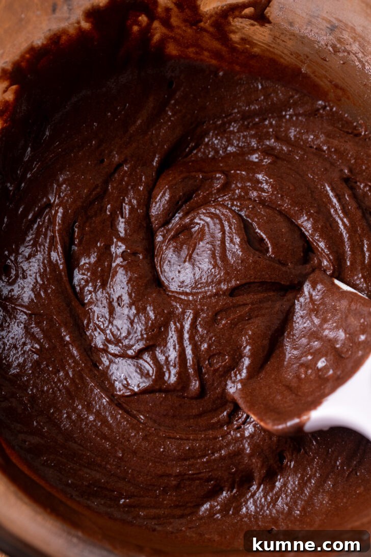 Decadent Mississippi Mud Pie Recipe — Classic Chocolate Dessert 4 Brownie batter in a bowl.