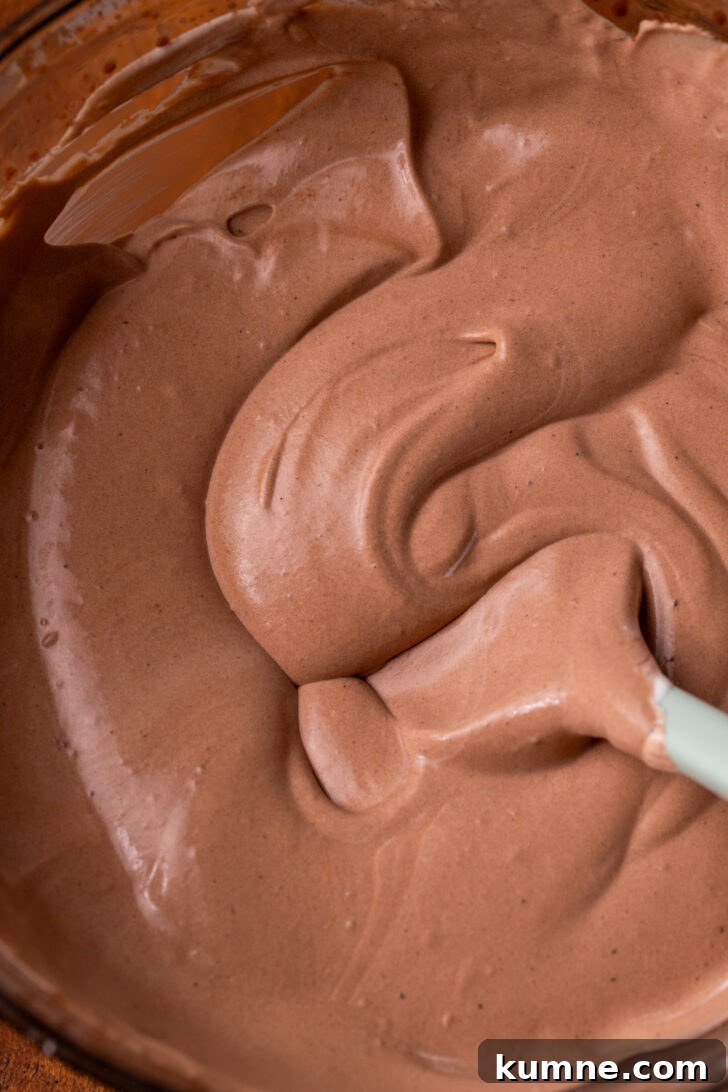 Decadent Mississippi Mud Pie Recipe — Classic Chocolate Dessert 6 Chocolate pudding in a bowl.