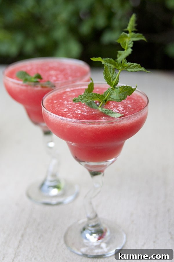 Before summer is gone make sure to freeze some watermelon to blend in this all natural, sweet, slushy, and oh so refreshing spin on the classic margarita. Frozen Watermelon Margarita