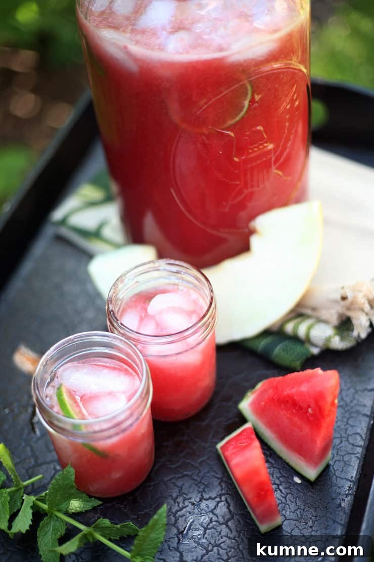 If you love watermelon then this recipe is for you! Easy to make and sweetened to suit your taste make sure to add a touch of green with lime and mint garnish. Agua de Sandia