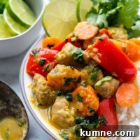 close up of the finished curry dish.