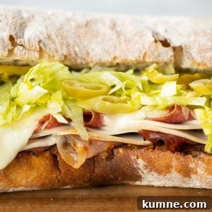 Ciabatta Sandwich close up shot of ciabatta sandwich with filling spilling out