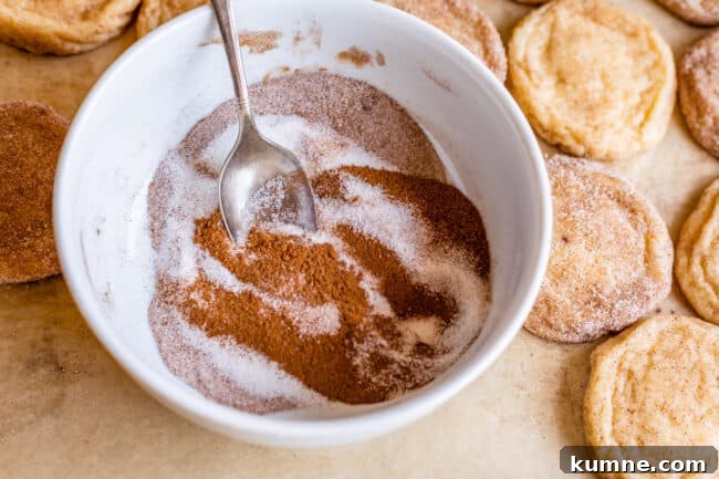cinnamon and sugar swirled together in a white bowl with a spoon.