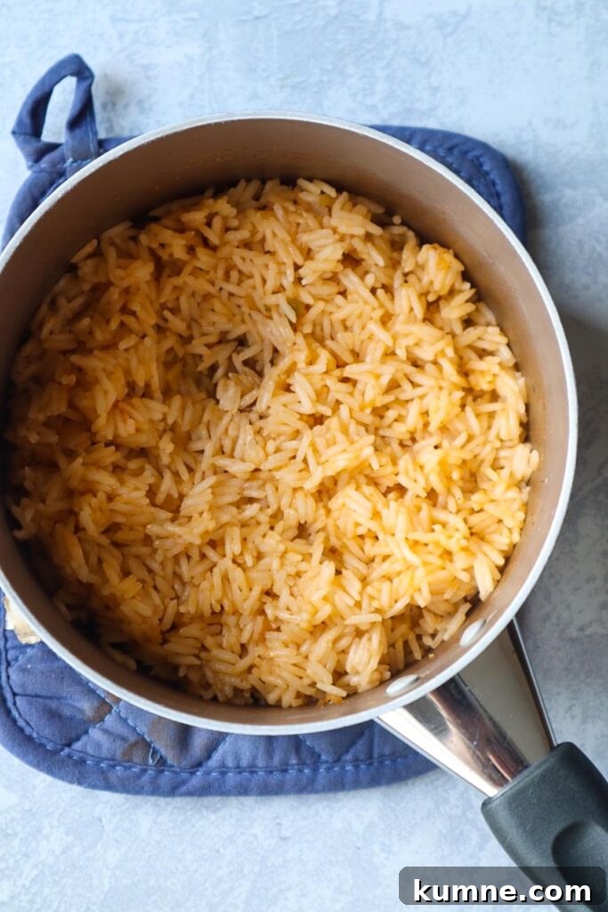 small sauce pan with cooked bone broth rice