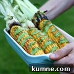 Grilled Corn on the Cob with Creamy Avocado Dill Dressing