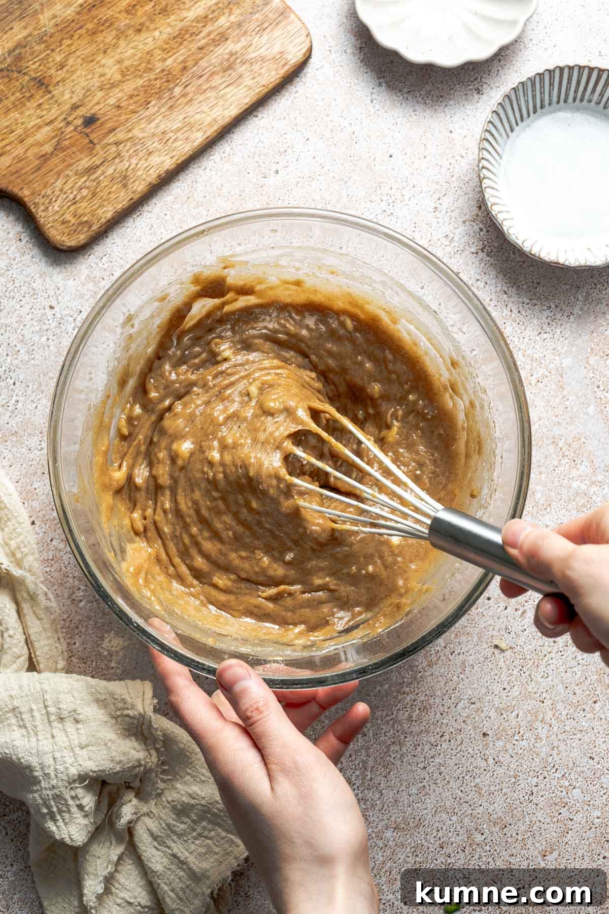 Moist Zucchini Bread Recipe with Cinnamon and Walnuts 5 a bowl of zucchini bread batter.