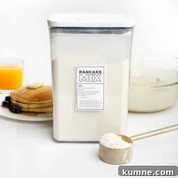 Make-Ahead Pancake Mix Recipe for Fluffy Homemade Pancakes 16 homemade pancake mix in a container