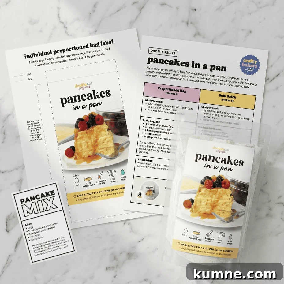 Make-Ahead Pancake Mix Recipe for Fluffy Homemade Pancakes 6 printed label