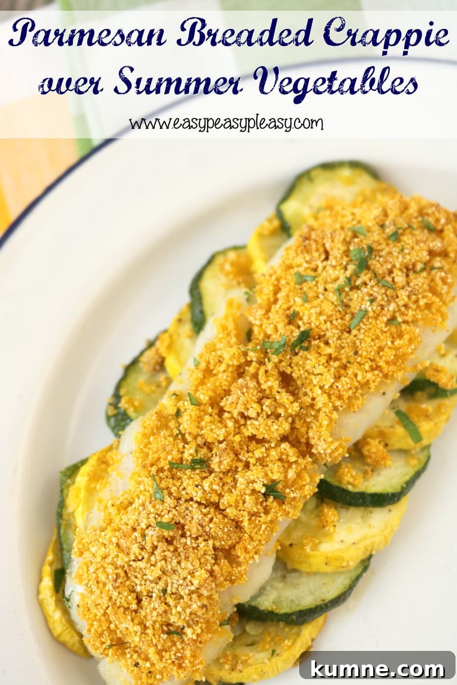 Crispy Parmesan-Crusted Crappie Recipe for Pan-Frying 9 Looking for a non-fried fish recipe This Parmesan Breaded Crappie over Summer Vegetables recipe is super easy and delicious.