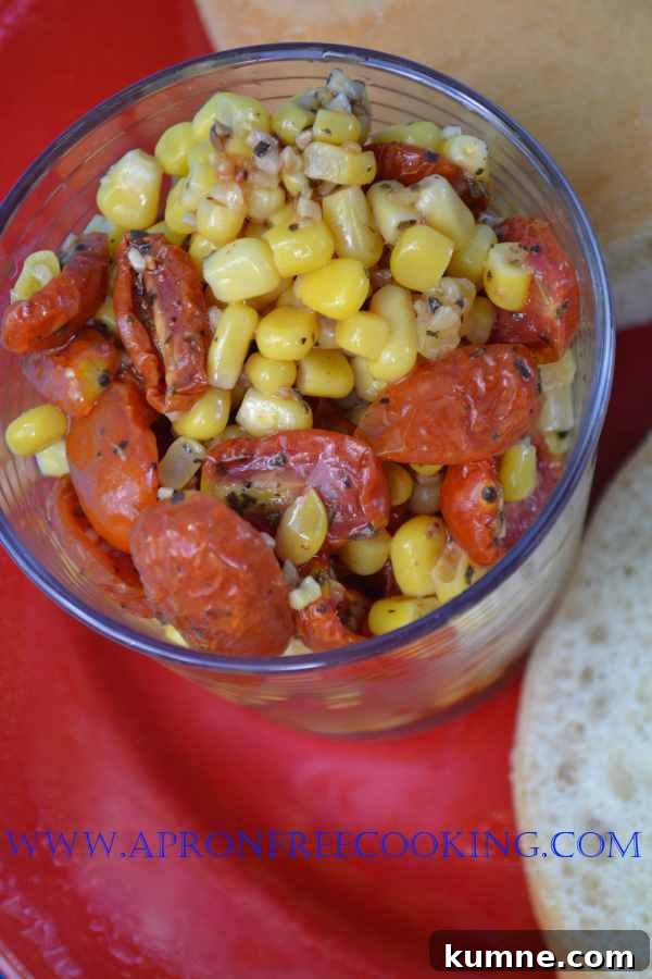 Tomato Corn Salad close up