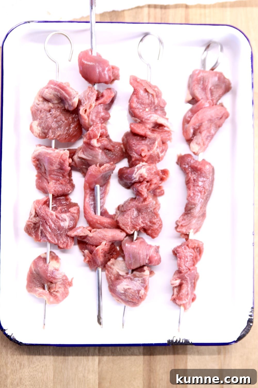 Garlic Butter Lobster Tails Recipe — Succulent Oven-Baked Lobster 9 steak bites on skewers
