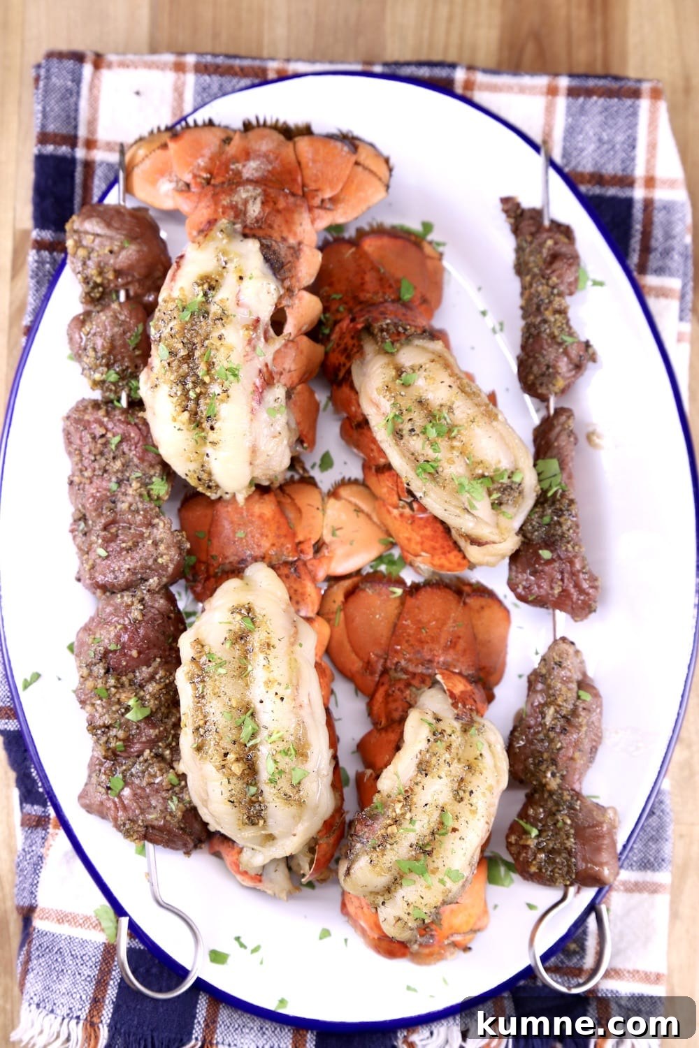 Garlic Butter Lobster Tails Recipe — Succulent Oven-Baked Lobster 12 platter of grilled lobster tails and steak skewers