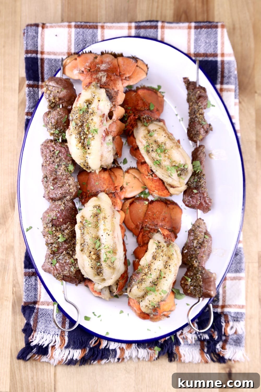 Garlic Butter Lobster Tails Recipe — Succulent Oven-Baked Lobster 13 Garlic Butter Lobster with steak skewers