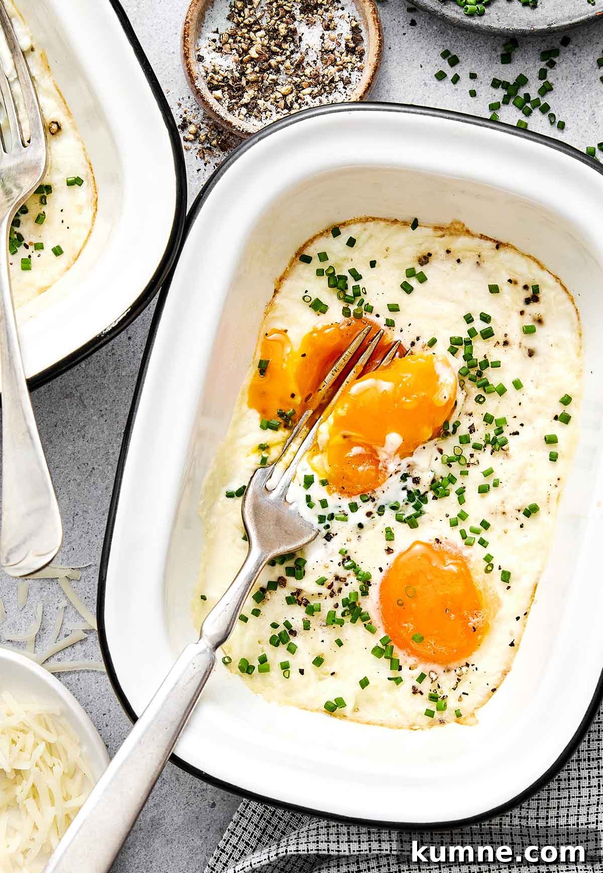 Shirred eggs recipe.