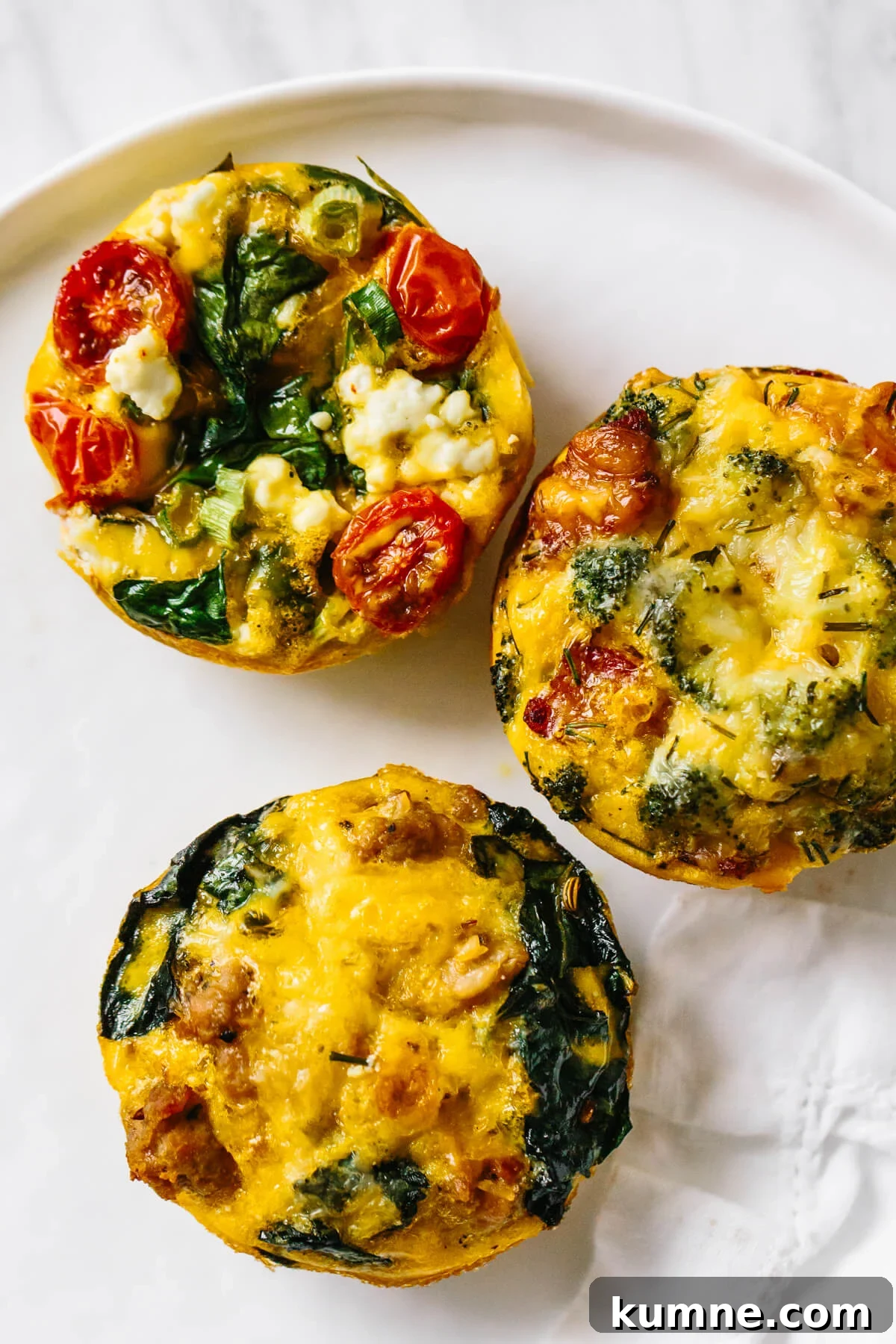 Egg muffins on a plate.