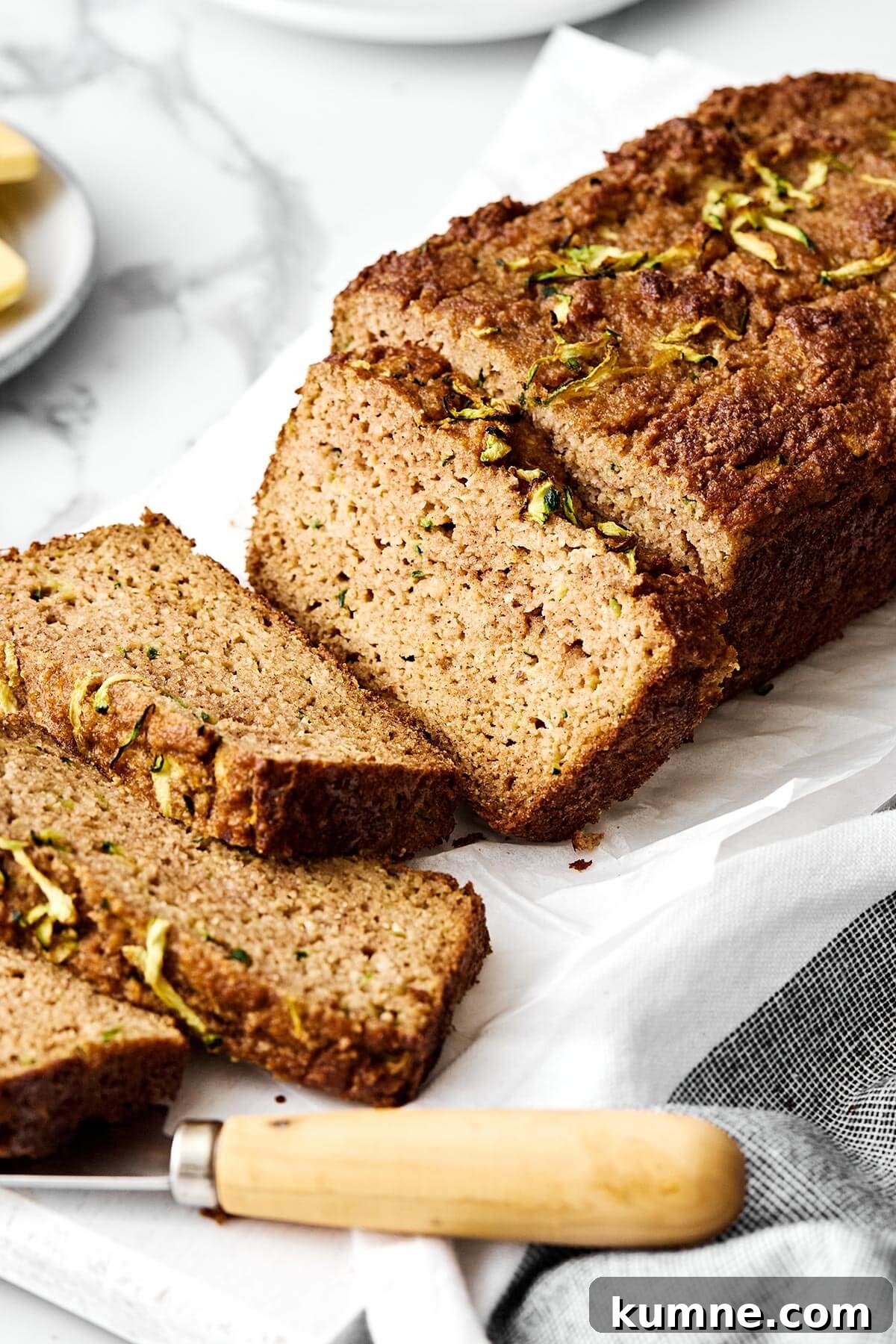 Slices of gluten-free zucchini bread.