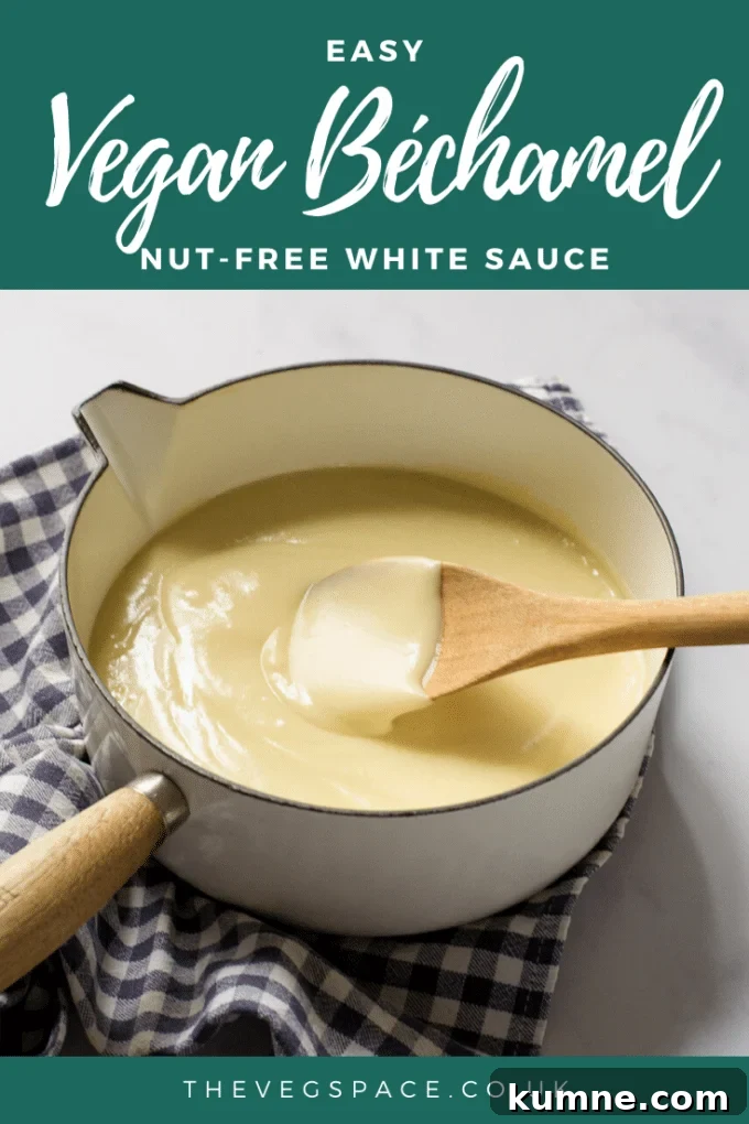 Vegan Béchamel Sauce - a creamy white lasagne sauce