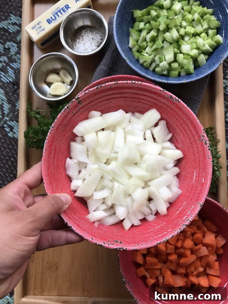 Buttered Noodles in Aromatic Herbed Chicken Broth 11 Chopped onion