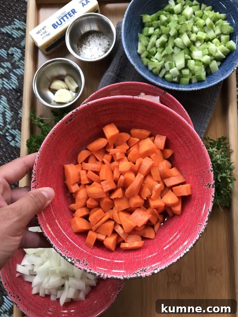 Buttered Noodles in Aromatic Herbed Chicken Broth 9 Chopped carrots
