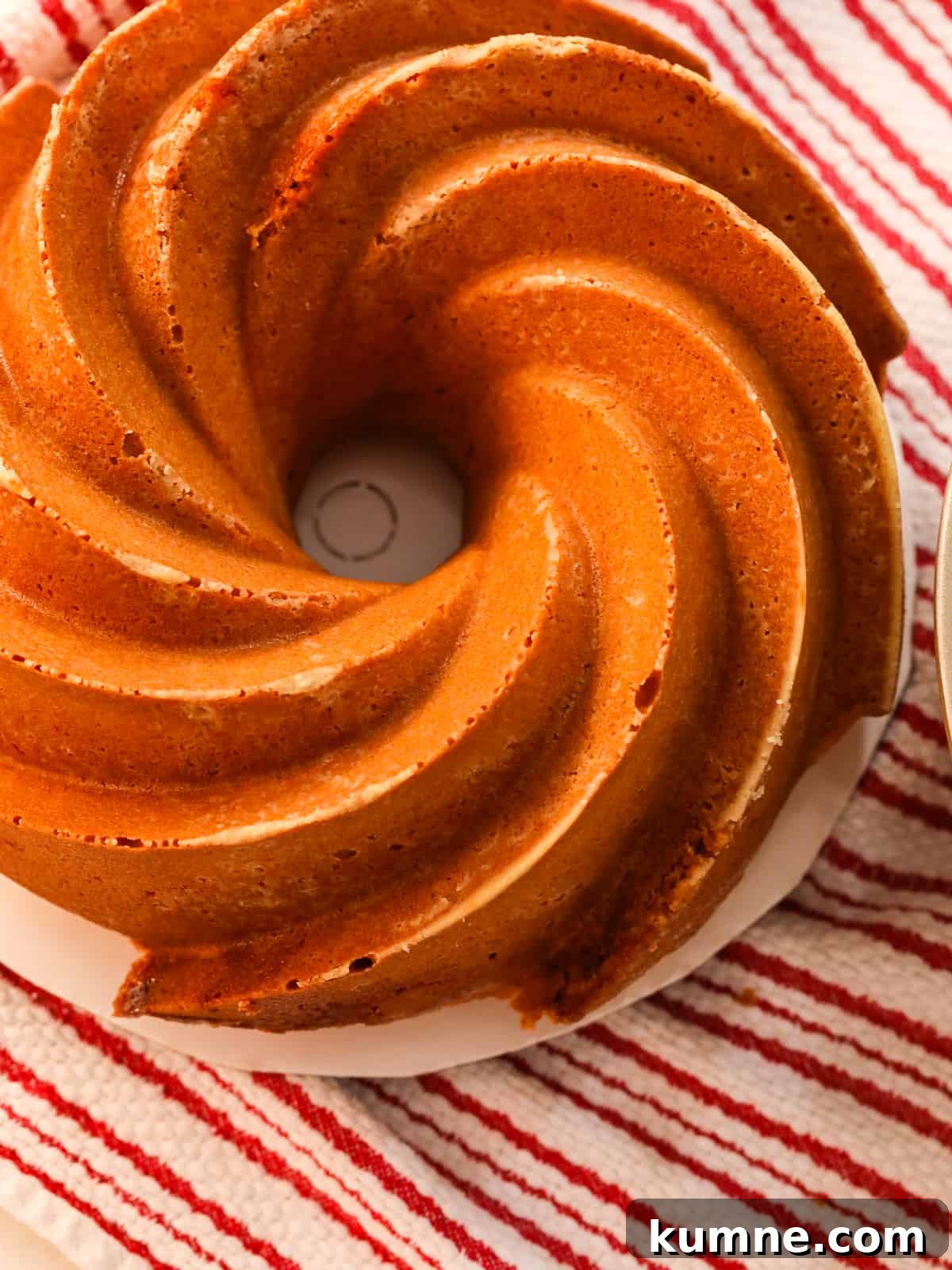 Baked swirled bundt overhead