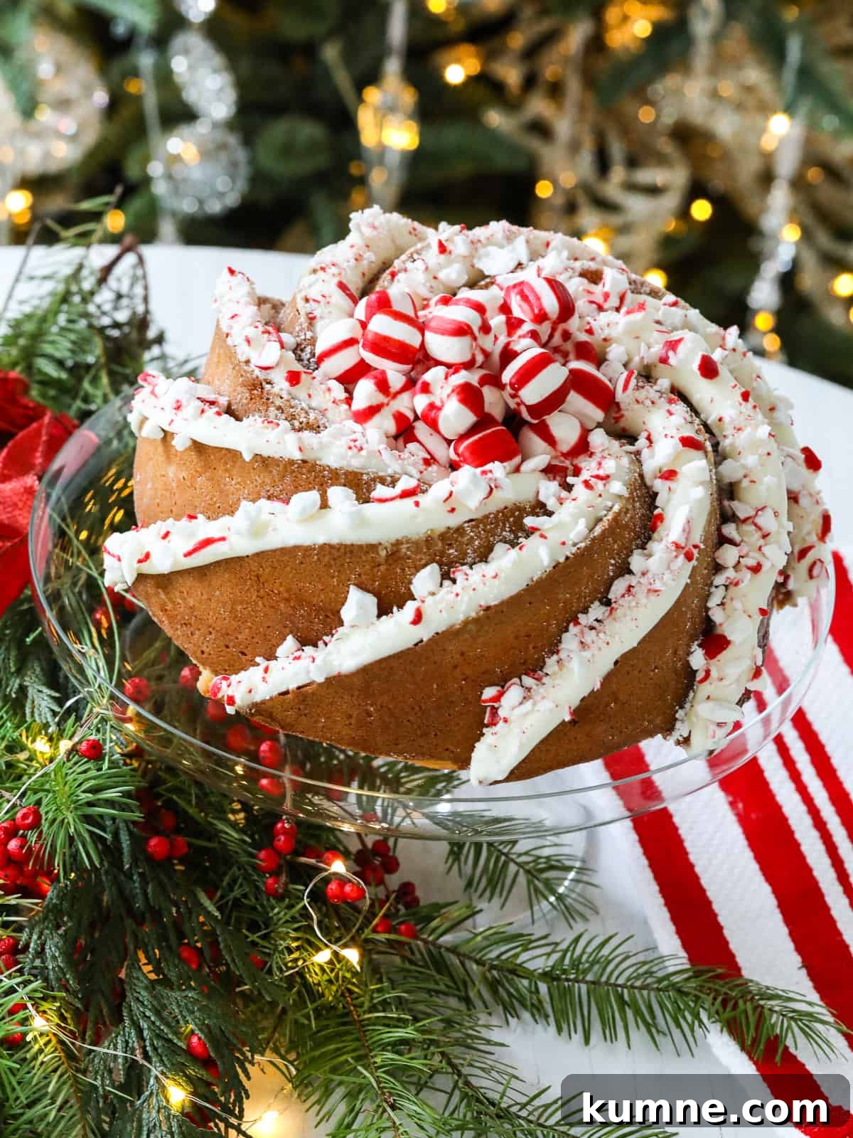 Christmas bundt cake at party