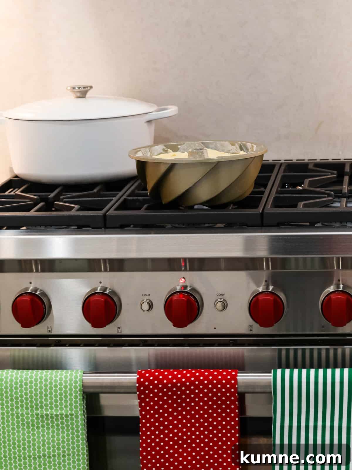 Bundt cake on stove