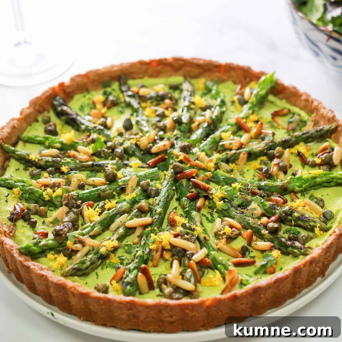 Asparagus and Pesto Macadamia Tart