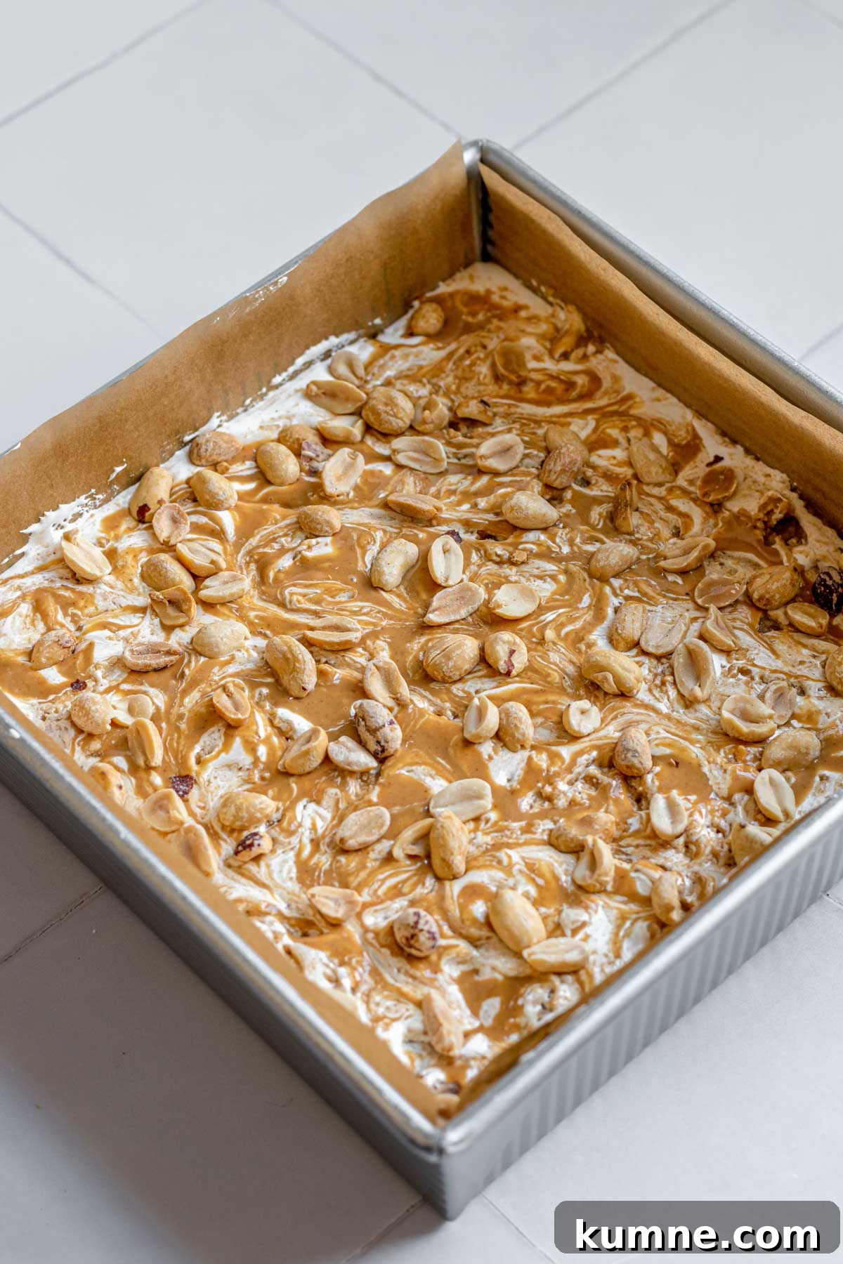 Peanut Butter Marshmallow Fluff Fudge (Fluffernutter) 13 Finished peanut butter marshmallow fluff fudge.