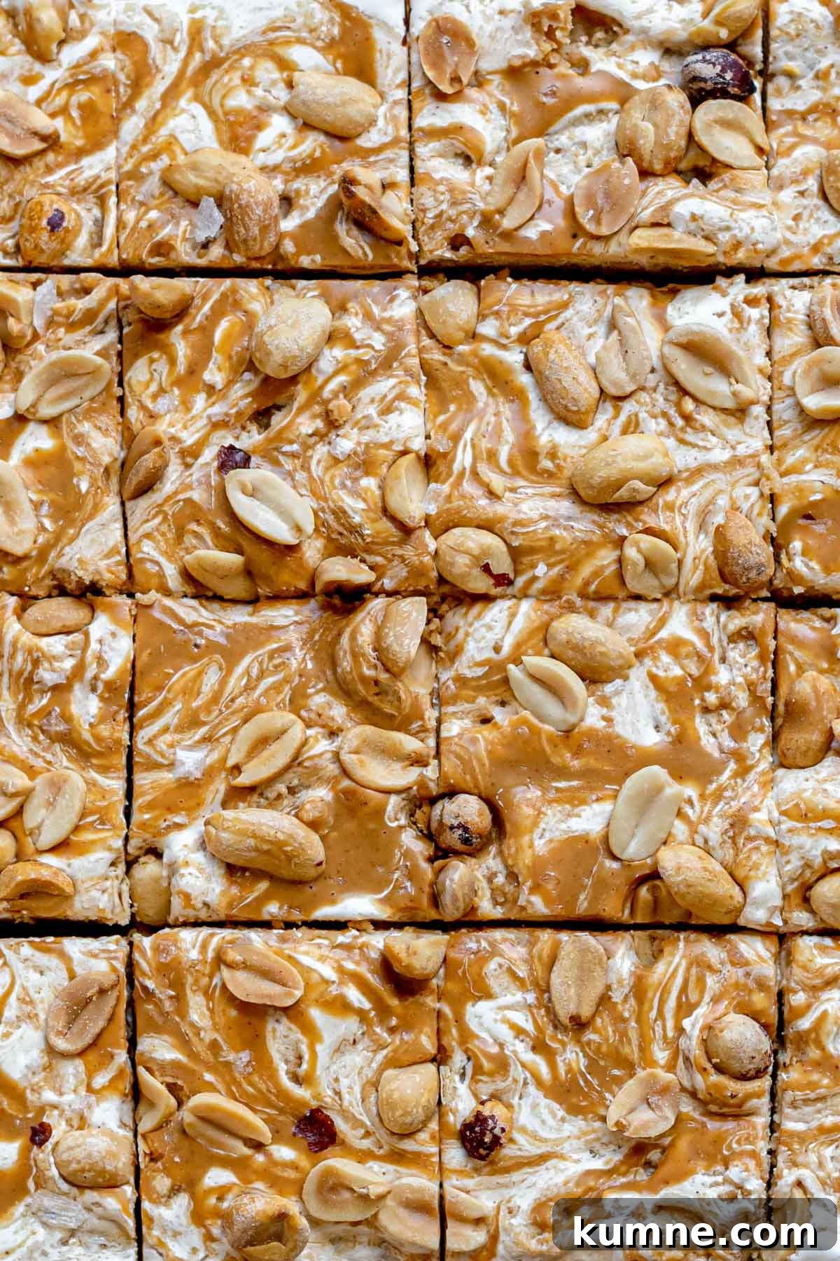 Peanut Butter Marshmallow Fluff Fudge (Fluffernutter) 14 Close up of the cut fluffernutter fudge.